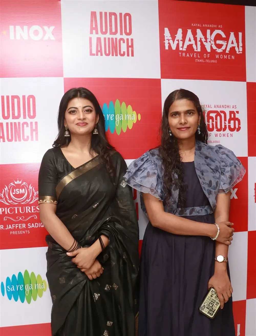 ANANDHI IN BLACK SAREE AT MANGAI MOVIE AUDIO LAUNCH 4